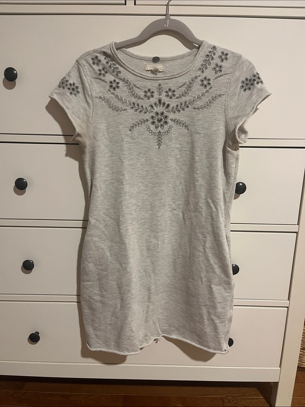 Cupio Light Gray Embroidered Dress XS